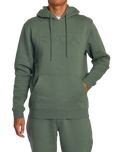 The RVCA Mens Big RVCA Embossed Hoodie in Jade