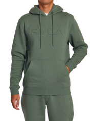 The RVCA Mens Big RVCA Embossed Hoodie in Jade