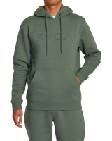 The RVCA Mens Big RVCA Embossed Hoodie in Jade