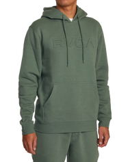 The RVCA Mens Big RVCA Embossed Hoodie in Jade