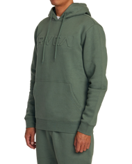 The RVCA Mens Big RVCA Embossed Hoodie in Jade