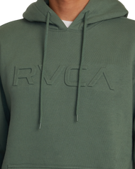 The RVCA Mens Big RVCA Embossed Hoodie in Jade