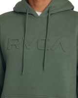 The RVCA Mens Big RVCA Embossed Hoodie in Jade