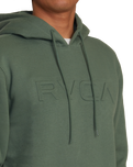 The RVCA Mens Big RVCA Embossed Hoodie in Jade