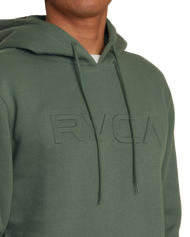 The RVCA Mens Big RVCA Embossed Hoodie in Jade