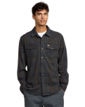 The RVCA Mens Vacancy Flannel Shirt in Mushroom