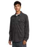 The RVCA Mens Vacancy Flannel Shirt in Mushroom