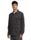 The RVCA Mens Vacancy Flannel Shirt in Mushroom
