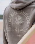 Cornwall Palm Faded Hoodie in Faded Grey