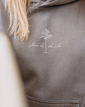 Cornwall Palm Faded Hoodie in Faded Grey