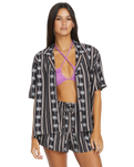 The Volcom Sun Stunner Shirt in Black Combo | Available at Anns Cottage