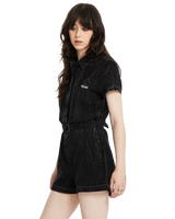 The Volcom Asphalt Jumpsuit in Black Marble Wash | Available at Anns Cottage