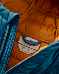 Ashland Down Jacket in Retro Orange & Tidal Blue
