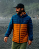 Ashland Down Jacket in Retro Orange & Tidal Blue