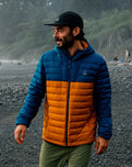 Ashland Down Jacket in Retro Orange & Tidal Blue