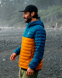 Ashland Down Jacket in Retro Orange & Tidal Blue