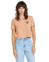 The Volcom Dial Crop T-Shirt in Sand Brown | Available at Anns Cottage
