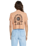 The Volcom Dial Crop T-Shirt in Sand Brown | Available at Anns Cottage