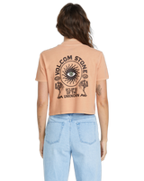 The Volcom Dial Crop T-Shirt in Sand Brown | Available at Anns Cottage
