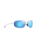 The Maui Jim Ho'okipa R Lite Polarised Sunglasses in Matte Crystal & Blue Hawaii