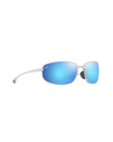 The Maui Jim Ho'okipa R Lite Polarised Sunglasses in Matte Crystal & Blue Hawaii