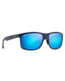 The Maui Jim Huelo Polarised Rectangular Sunglasses in Matte Blue & Blue Hawaii