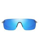 The Maui Jim Pālulu Polarised Shield Sunglasses in Matte Black & Neutral Grey