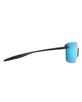 The Maui Jim Pālulu Polarised Shield Sunglasses in Matte Black & Blue Hawaii