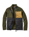 The Passenger Mens Born Explorer Polar-Lined Sherpa Fleece Jacket in Khaki Green