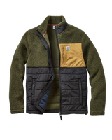 The Passenger Mens Born Explorer Polar-Lined Sherpa Fleece Jacket in Khaki Green