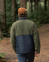 The Passenger Mens Born Explorer Polar-Lined Sherpa Fleece Jacket in Khaki Green
