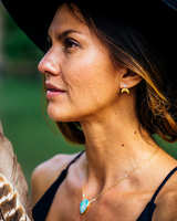 The Bahgsu Jewels Herkimer Luna Studs in Gold Plated Brass