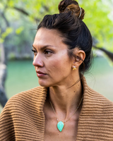 The Bahgsu Jewels Herkimer Luna Studs in Gold Plated Brass