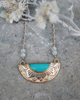 The Bahgsu Jewels Natural Mystic Necklace in Gold Plated Brass Turquoise