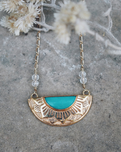 The Bahgsu Jewels Natural Mystic Necklace in Gold Plated Brass Turquoise