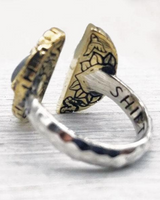 The Bahgsu Jewels Shape Shift Ring in Silver Two Tone Brass Turquoise