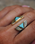 The Bahgsu Jewels Shape Shift Ring in Silver Two Tone Brass Turquoise