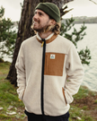 The Passenger Mens Trekker Sherpa Fleece Jacket in Warm Ivory