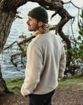The Passenger Mens Trekker Sherpa Fleece Jacket in Warm Ivory