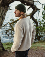 The Passenger Mens Trekker Sherpa Fleece Jacket in Warm Ivory