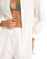 Textured Overswim Shirt in Off White