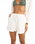 Textured Overswim Shorts in Off White