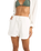 Textured Overswim Shorts in Off White