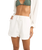 Textured Overswim Shorts in Off White