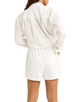 Textured Overswim Shorts in Off White