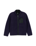 Boys Muzzer Fuzzar Zip Fleece Jacket in Dark Purple