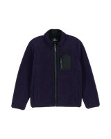 Boys Muzzer Fuzzar Zip Fleece Jacket in Dark Purple