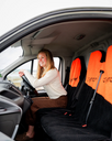 Single Car Seat Cover in Orange & Black