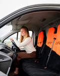 Single Car Seat Cover in Orange & Black