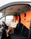 Single Car Seat Cover in Orange & Black